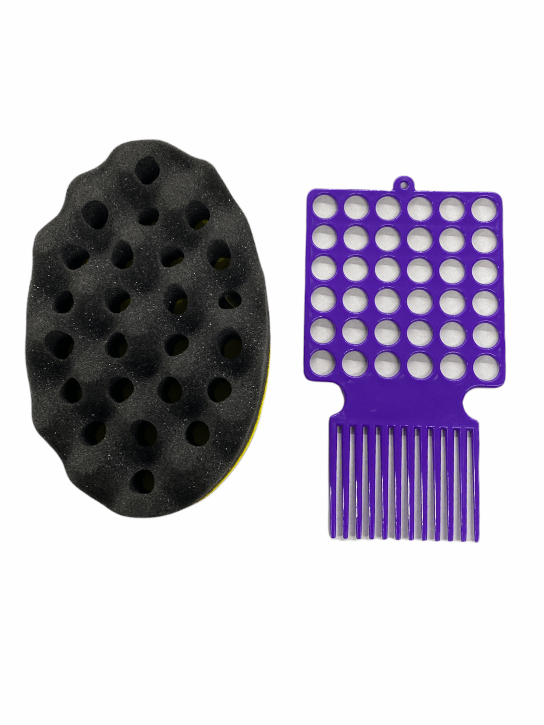 H-6021 Large Two Side Spiky Twist Hair Brush Sponge With Small Hole ( -   : Beauty Supply, Fashion, and Jewelry Wholesale Distributor